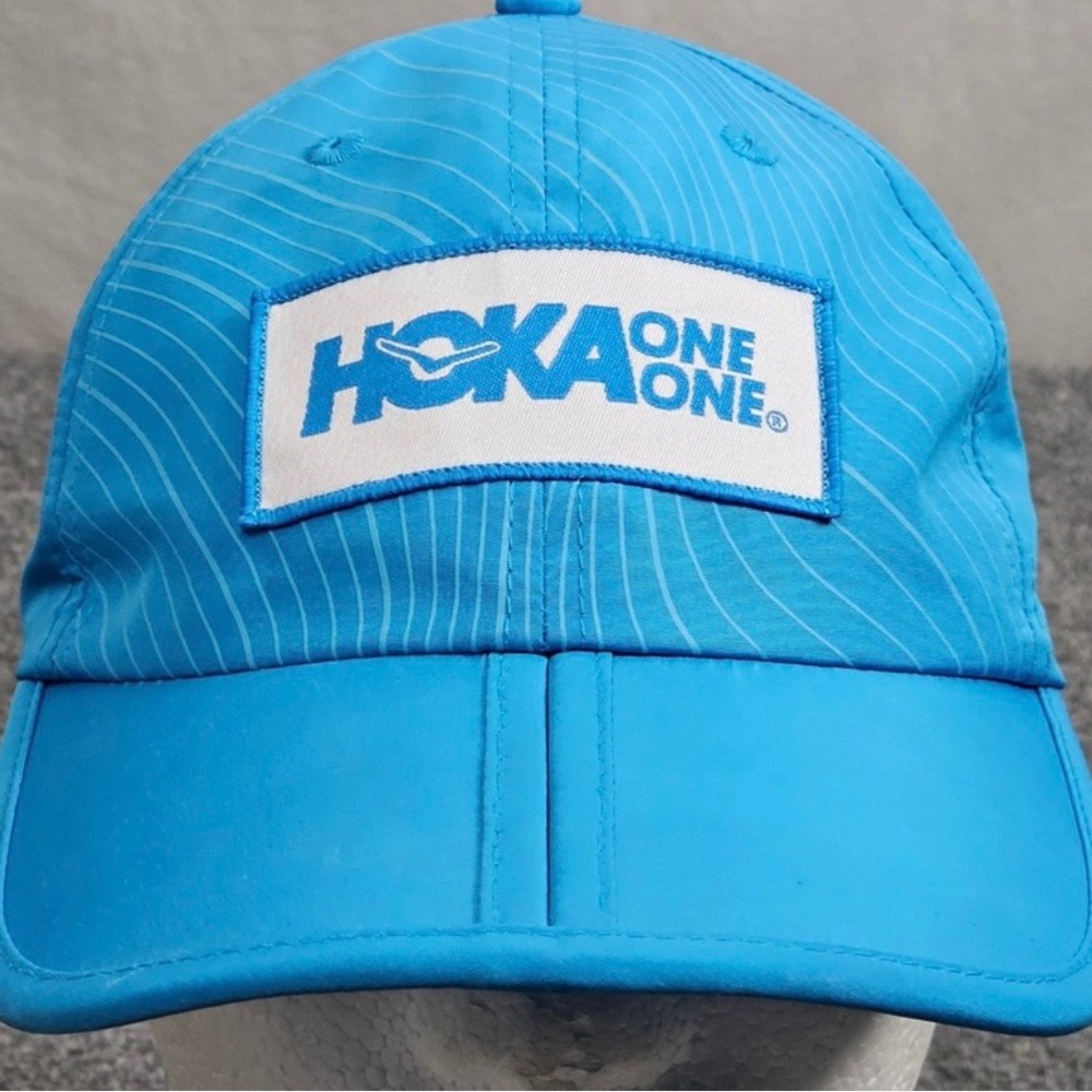 Hoka One Running Sky Blue Logo Running Adjustable Cap pre-owned.